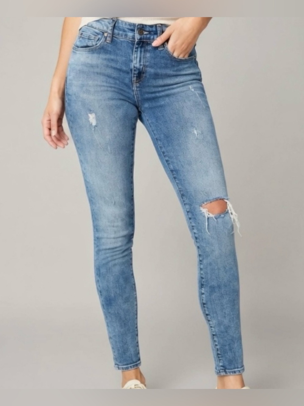 Denim & Supply Ralph Lauren Low Rise Distressed Skinny Jeans